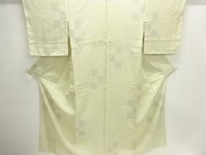 アンティーク　枡模様織出し夏十日町紬着物